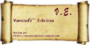 Vancsó Edvina névjegykártya
